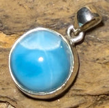Larimar Schmuck Ketten Edelstein Anhänger - Atlantisstein - 925er Silber #7274