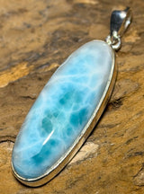 Colgante de cadena con Larimar - Piedra de Atlantis - Gema - Colgante de plata - Calidad AAA - Plata 925 #6416