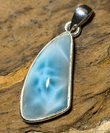 Larimar Schmuck Ketten Edelstein Anhänger - Atlantisstein - 925er Silber #7273