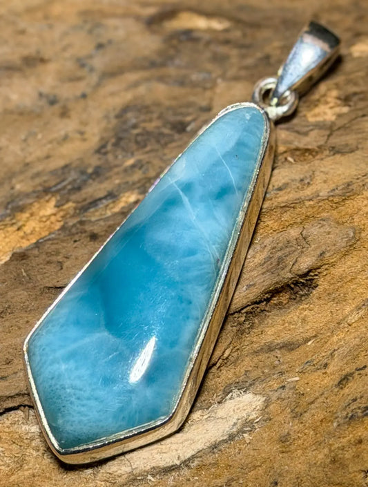 Ketten Anhänger mit Larimar - Atlantisstein - Edelstein - Silberanhänger - AAA Qualität - Schmuck 925er Silber #6407