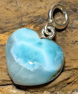 Herz Anhänger mit Larimar - Atlantisstein - Edelstein - Schmuck Silberanhänger - A Qualität - 925er Silber #6419