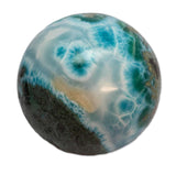 XXL Larimar Kugel - Durchmesser 82mm - 800g - Trommelstein Edelstein - A Qualität #6477