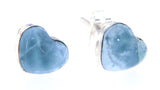 edle Herz Ohrstecker aus Larimar - Edelstein - Ohrringe - A Qualität - 925er Silber #6486