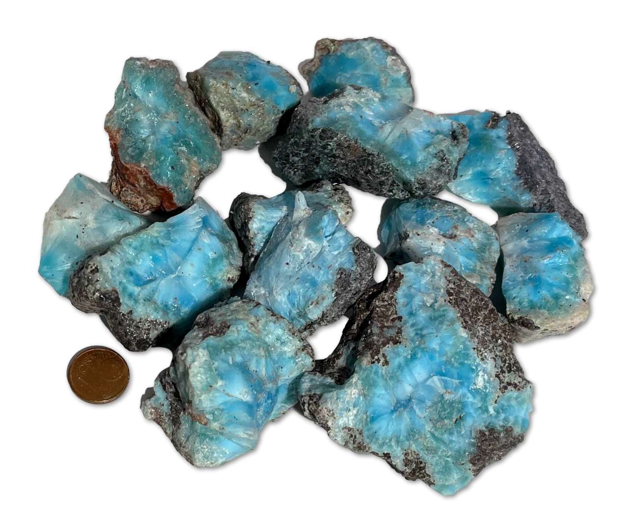 Larimar Rohsteine - Handschmeichler - Trommelstein Edelstein - Mineralien - TOP A Qualität #932