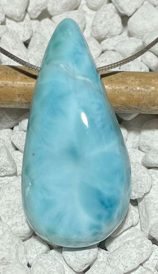 Larimar Trommelstein Schmuck Ketten Anhänger Atlantisstein - Edelstein Schmuck #6711