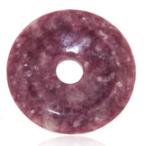Lepidolith Donut - PI Scheibe - Edelstein Schmuck Ketten Anhänger 50mm - A Qualität #5458