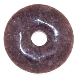 Lepidolith Donut - PI Scheibe - Edelstein Schmuck Ketten Anhänger 40mm - A Qualität #6376