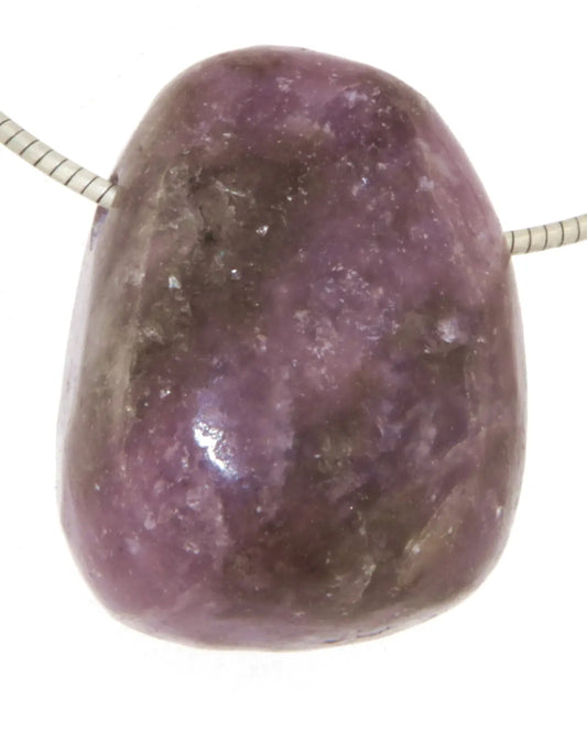 edler Lepidolith Trommelstein Edelstein Schmuck Ketten Anhänger - A Qualität #0536