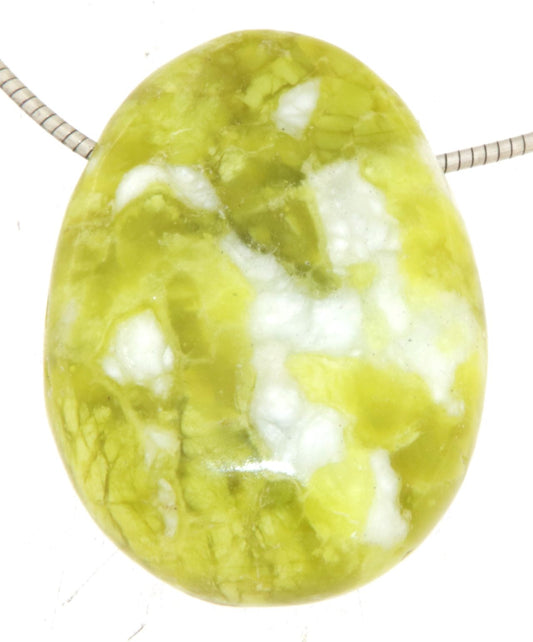 Lizardit / Norwegische Jade Trommelstein Edelstein Schmuck - Kette - Anhänger #0089