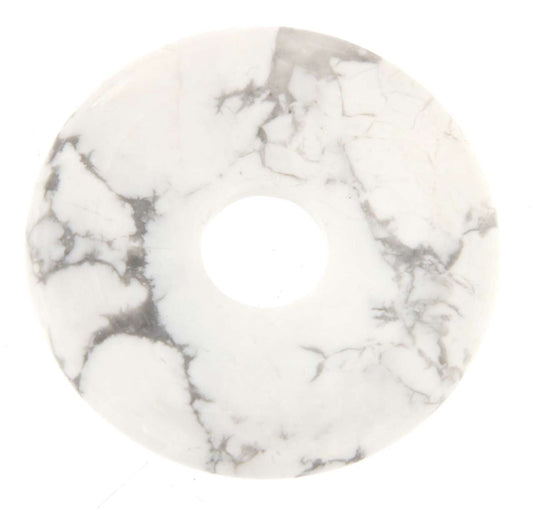 Magnesit Donut - PI Scheibe - Edelstein Schmuck Ketten Anhänger 30mm - A Qualität #6121