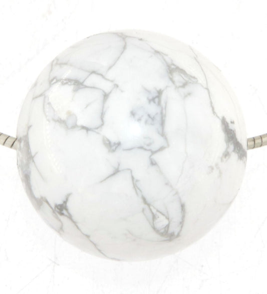 Magnesit Kugel Anhänger 20mm - Trommelstein Schmuck Ketten Anhänger - Edelstein A Qualität #5991