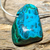 Malachit - Chrysokoll Edelstein Trommelstein Schmuck Anhänger - A Qualität #7262