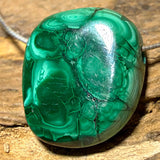 Malachite Gemstone Tumbled Stone Jewelry Pendant - A Quality #3146