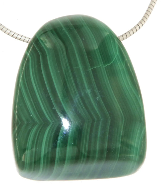 Malachit Edelstein Trommelstein Schmuck Anhänger - A Qualität #3146