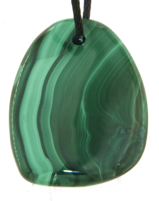 Malachit Trommelstein Schmuck Ketten Anhänger - Edelstein A Qualität #6015