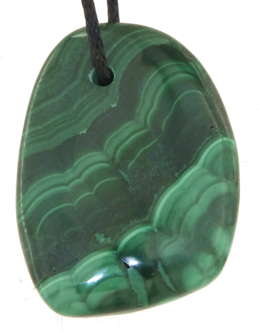 Malachit Trommelstein Schmuck Ketten Anhänger - Edelstein A Qualität #6016
