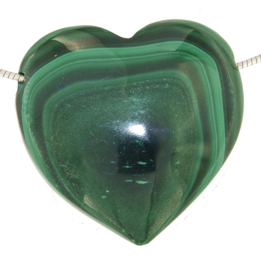 Malachit Herz Trommelstein Edelstein Schmuck Ketten Anhänger - A Qualität #1832