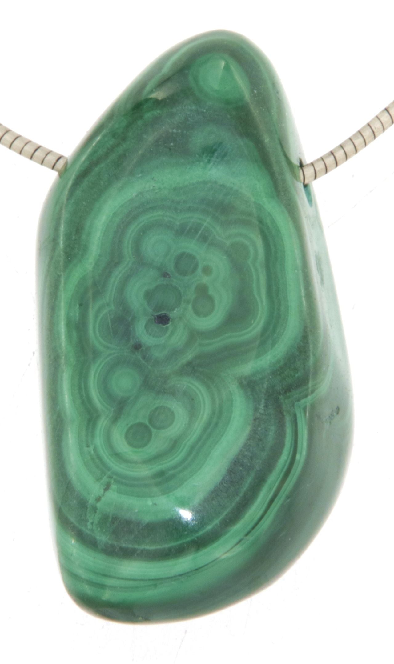 Malachit Trommelstein Edelstein Schmuck Ketten Anhänger - A Qualität #5438