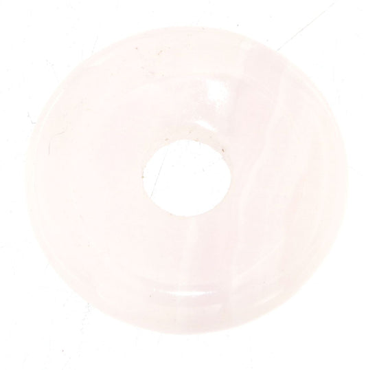 rosa Calcit - Mangano Donut - PI Scheibe - Edelstein Schmuck Ketten Anhänger 30mm - A Qualität #6365