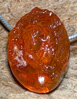 Mexikanischer Feueropal Trommelstein Anhänger - Edelstein A Qualität #7407