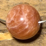 Colgante de esfera de piedra lunar 16mm - Colgante de joya de canto rodado - Gema de calidad A #7327