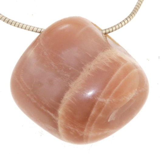 Mondstein Trommelstein Edelstein Schmuck Ketten Anhänger - A Qualität #3006