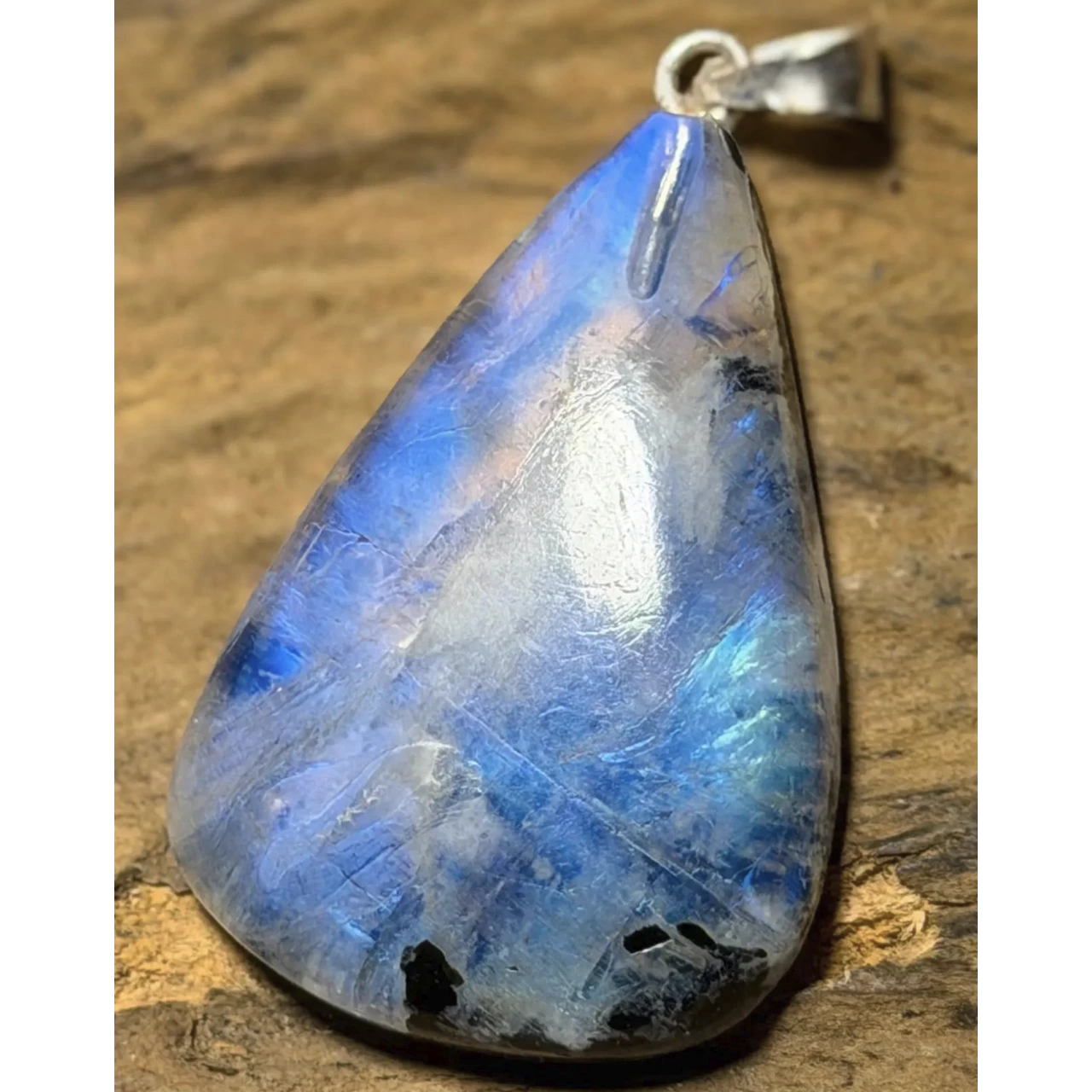 Regenbogenmondstein Edelstein Schmuck Ketten Anhänger A Qualität - 925er Silber #7453 - seelensteinchen