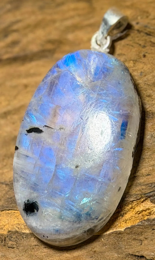 Regenbogenmondstein Edelstein Schmuck Ketten Anhänger A Qualität - 925er Silber #7454 - seelensteinchen