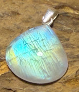 Regenbogenmondstein Edelstein Schmuck Ketten Anhänger A Qualität - 925er Silber #7466 - seelensteinchen