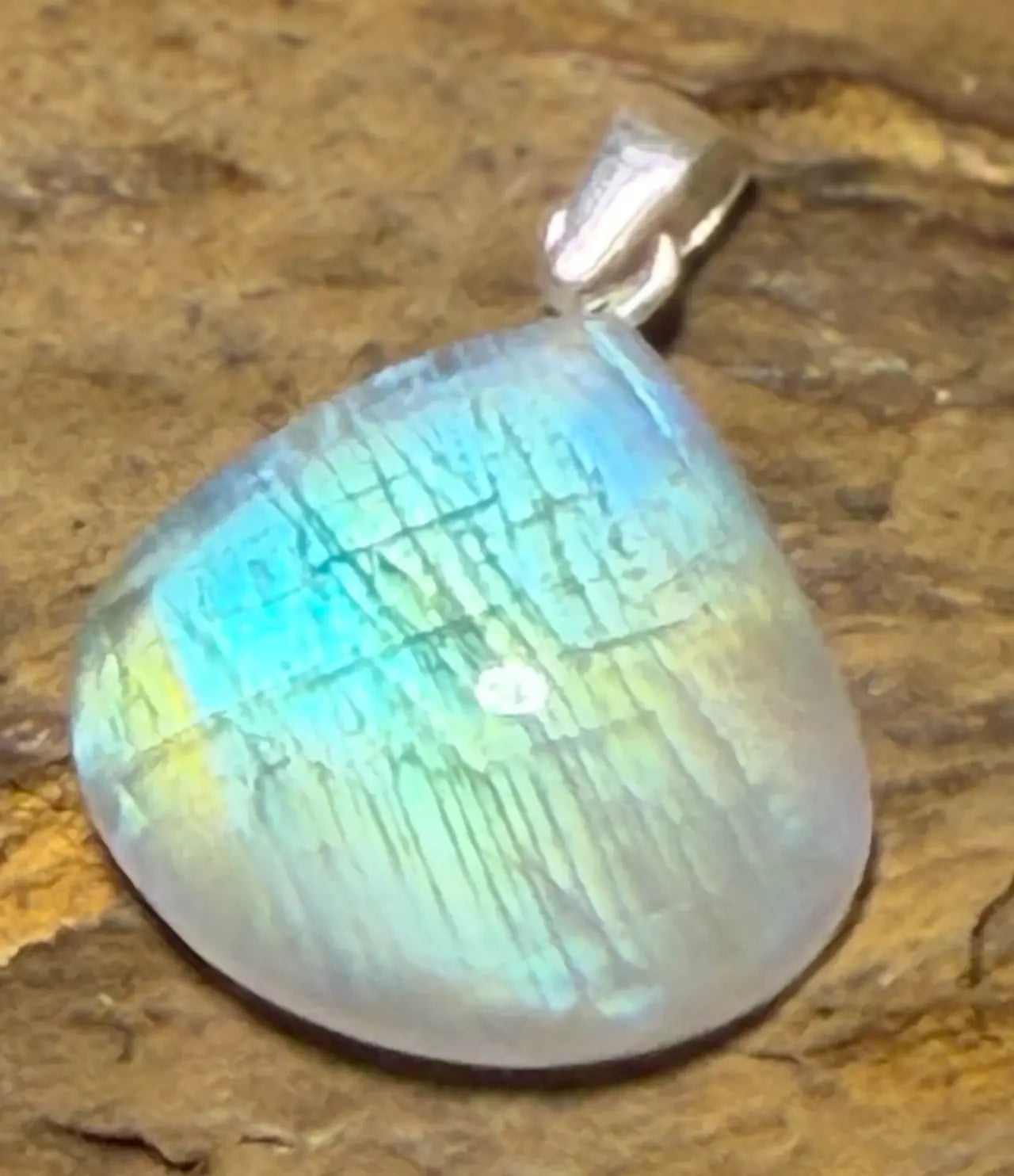 Regenbogenmondstein Edelstein Schmuck Ketten Anhänger A Qualität - 925er Silber #7466 - seelensteinchen
