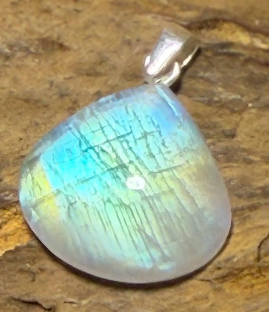 Regenbogenmondstein Edelstein Schmuck Ketten Anhänger A Qualität - 925er Silber #7466 - seelensteinchen