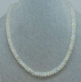 Mondstein - weißer Labradorit - Regenbogenmondstein - Edelstein Kette - Collier - Edelsteinkette - 925er Silber #6134