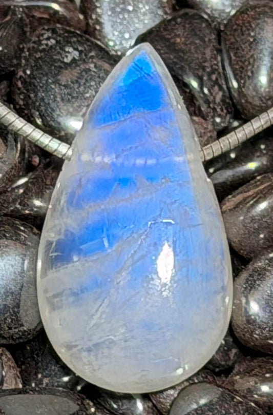 Mondstein - Regenbogenmondstein - weißer Labradorit Trommelstein Schmuck Ketten Anhänger - A Qualität #6909