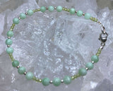 grüner Mondstein - Peridot Edelstein Schmuck Armband - Edelsteinarmband - 925er Silber - #6160