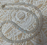 Collar de labradorita blanca facetada de piedra luna arcoíris - collar de piedras preciosas - joyas de plata 925 #1114