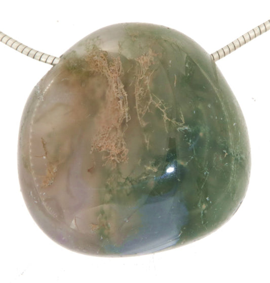 Moosachat - Achat Trommelstein Edelstein Schmuck Ketten Anhänger - A Qualität #5739