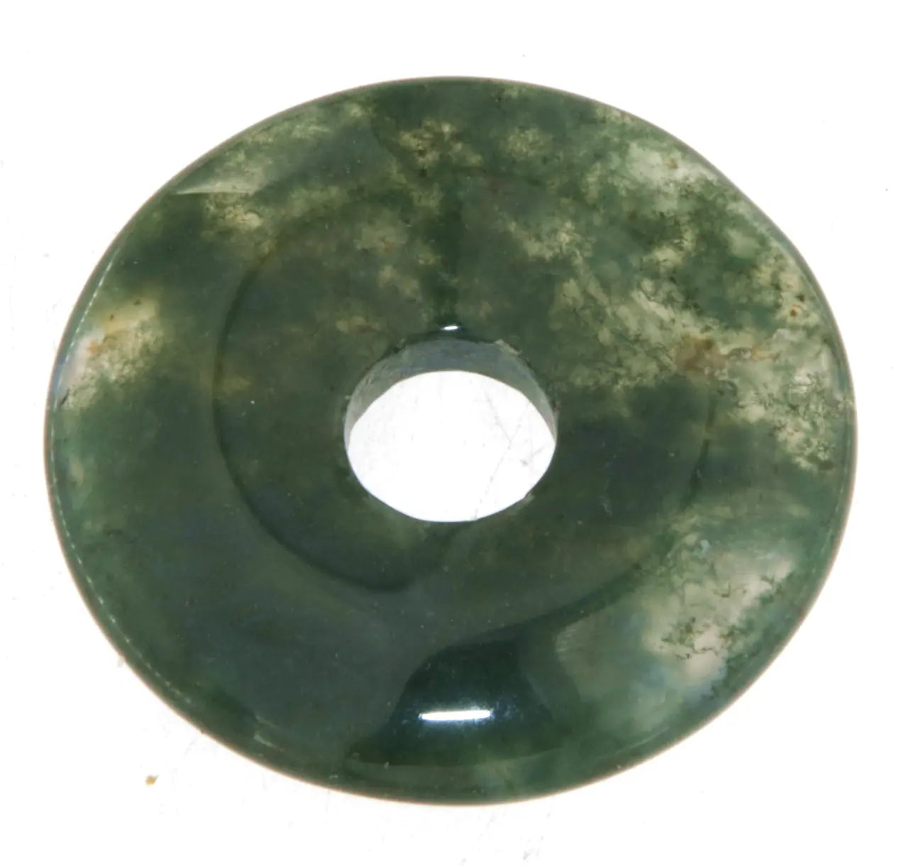 Moosachat - Achat Donut Edelstein Schmuck Ketten Anhänger 30mm - A Qualität #5562