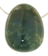 Moosachat - Achat Trommelstein Edelstein Schmuck Ketten Anhänger - A Qualität #4020