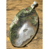 Moosachat Edelstein Schmuck Ketten Anhänger A Qualität - 925er Silber #7459 - seelensteinchen