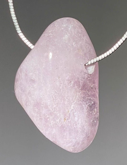 Morganit Trommelstein Edelstein Schmuck Ketten Anhänger - A Qualität #5226