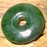 Nephrit Jade Donut - PI Scheibe - Edelstein Schmuck Ketten Anhänger 40mm - A Qualität #6367
