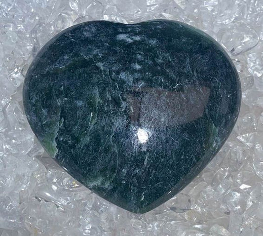 Nephrit Jade Herz Seifenstein - Handschmeichler - Auflagestein - Massagestein - Mineralien - 133g, poliert #6695