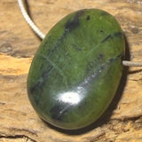Jade - Nephrit Trommelstein Edelstein Schmuck Ketten Anhänger - A Qualität #6590 - seelensteinchen