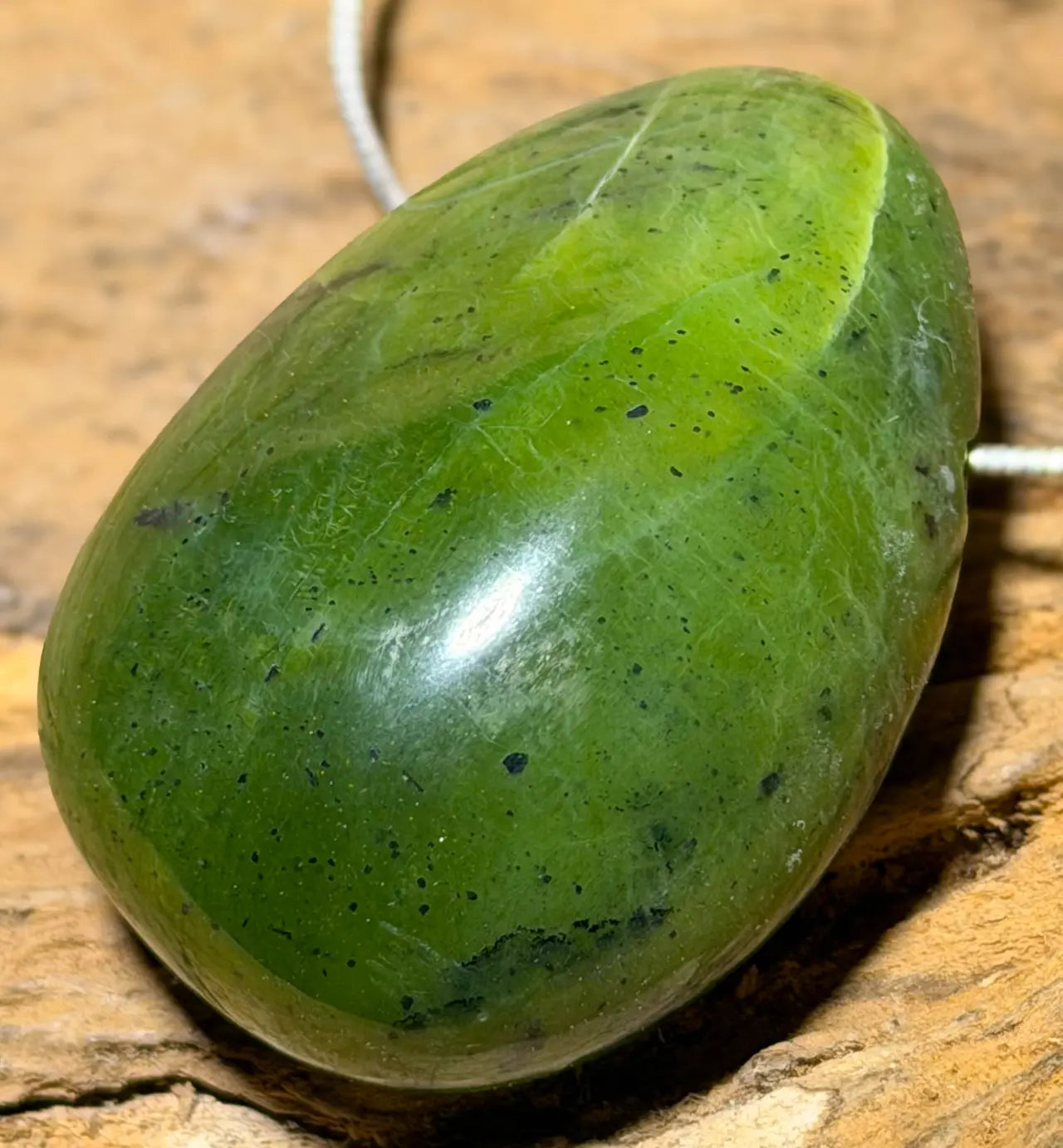 XL Nephrit Jade - Trommelstein Schmuck Ketten Anhänger - Edelstein A Qualität #5280 - seelensteinchen