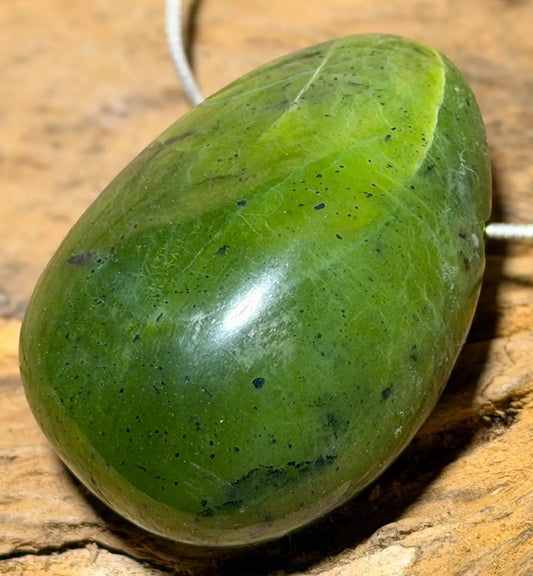 XL Nephrit Jade - Trommelstein Schmuck Ketten Anhänger - Edelstein A Qualität #5280 - seelensteinchen