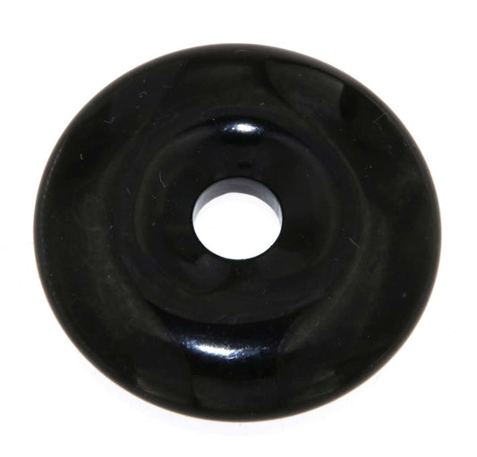 Obsidian Donut - PI Scheibe - Edelstein Schmuck Ketten Anhänger 40mm - A Qualität #6110