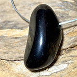 Obsidiana negra, piedra rodada, gema, colgante de collar - Calidad AA #5178 - seelensteinchen