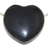 schwarzer Obsidian Herz - Trommelstein Schmuck Ketten Anhänger - Edelstein A Qualität #6919