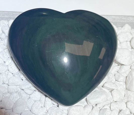 Regenbogenobsidian Herz - Obsidian Seifenstein - Massagestein - Handschmeichler handpoliert #5033