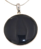 edler Anhänger mit Obsidian - Obsidianspiegel - Edelstein - Schmuck Silberanhänger - A Qualität - 925er Silber #6918
